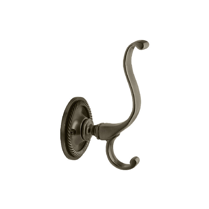 Victorian Rose Passage Wall Mounted Coat Hook, Antique Pewter