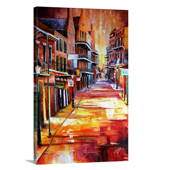 «Rue Bourbon» par Bebe, reproduction d'art, H 30 po x l 20 po x P 1,5 po, Toile