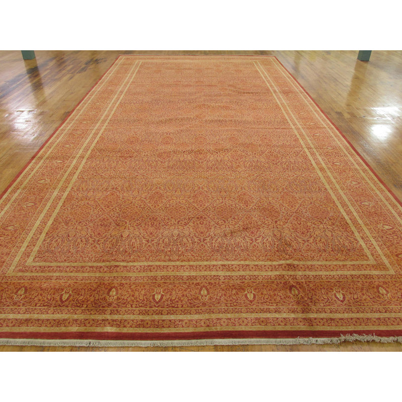 Tapis en laine rouge 12 pi 4 po x 24 pi noué la à la main one-of-kind Bronaugh