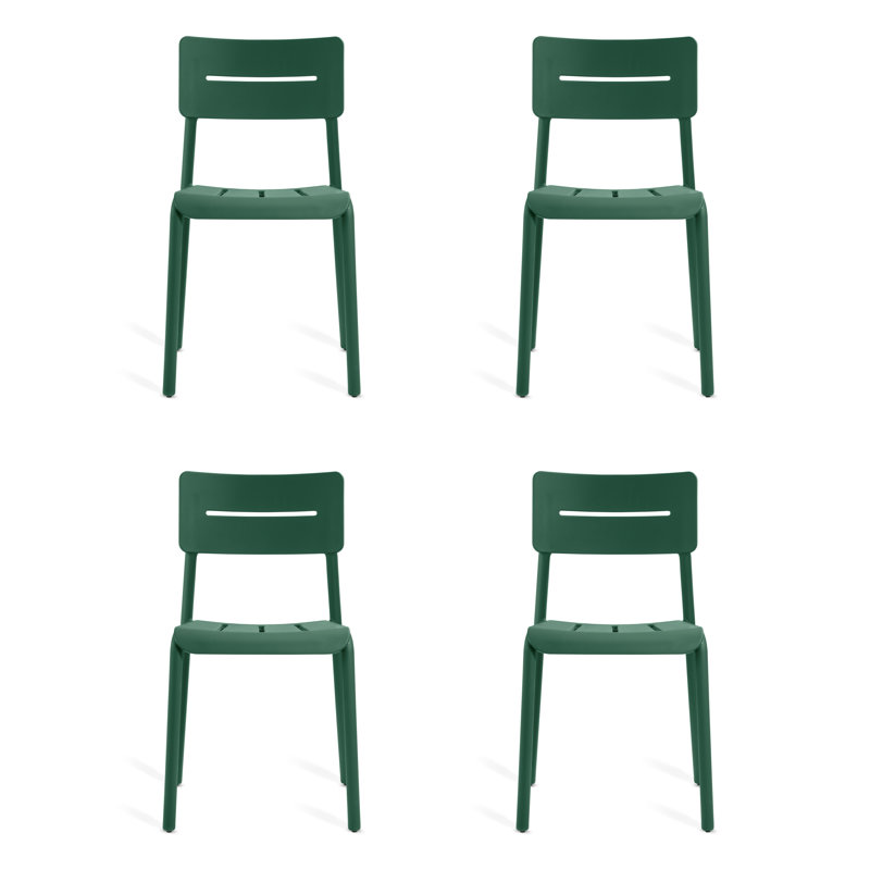Chaise empilable d'extérieur et d'intérieur Outo, Vert foncé