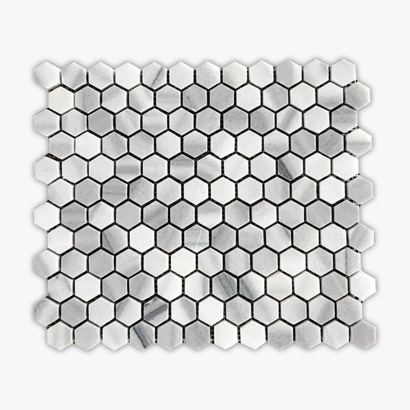 Carreau de mosaïque hexagonal en marbre 12 po x 12 po