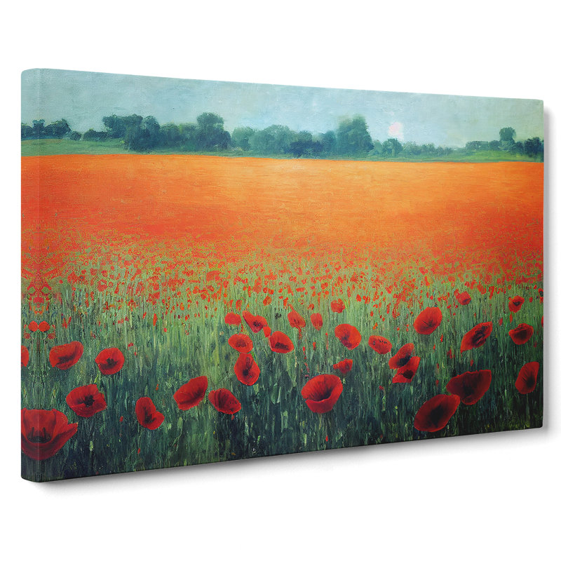 Superb Poppies Flowers - Wrapped Canvas Painting, 35cm H x 50cm W x 3cm D