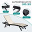Ensemble de 2 chaises longues d'extérieur en aluminium PVC-coated polyester avec dossier réglable pour la plage