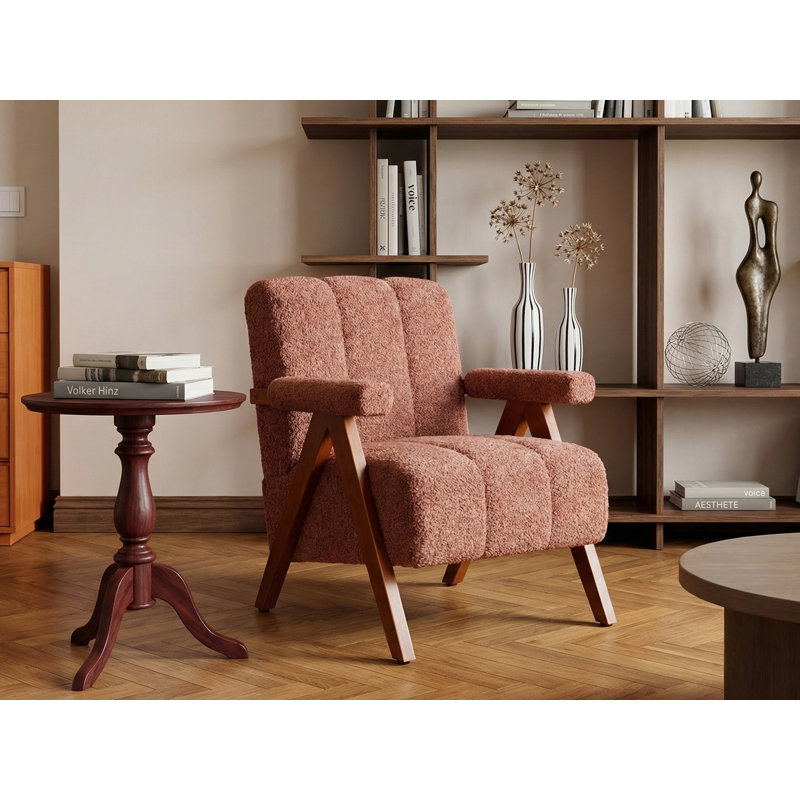 Fauteuil d'appoint Mid-Century 30 po, Rouge rouille