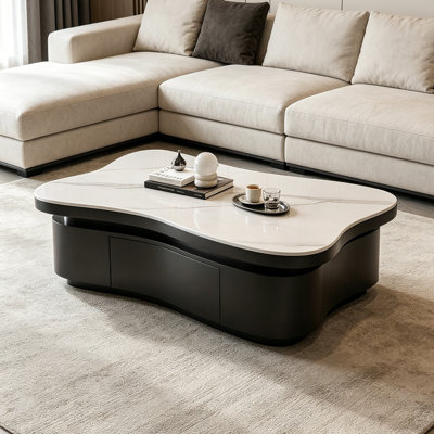 Creative Small Apartment Arc Slate Coffee Table