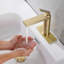 Robinet de lavabo de salle de bain monocorps moderne à poignée simple Weshi en or rose brossé, laiton massif sans plomb avec bonde escamotable et ensemble de bonde-138879064