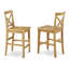 Ensemble de salle à manger 3 pièces à hauteur de comptoir pour petits espaces comprenant une table carrée en bois et 2 chaises de cuisine, chêne-1627188368