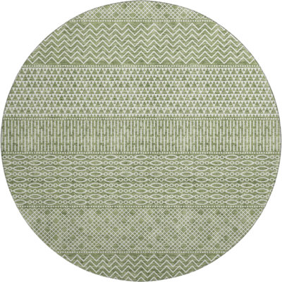 Premium Machine Washable Prisco Green Rug