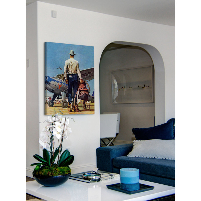«Flying Cowboy» par Mead Schaeffer, reproduction sur toile tendue, H 29 po x l 24 po x P 1,5 po