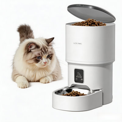 Smart Pet Automatic Feeder & Sterilizing Water Dispenser Set, Timed Feeding Pet Food and Water Station for Cats & Small Dogs