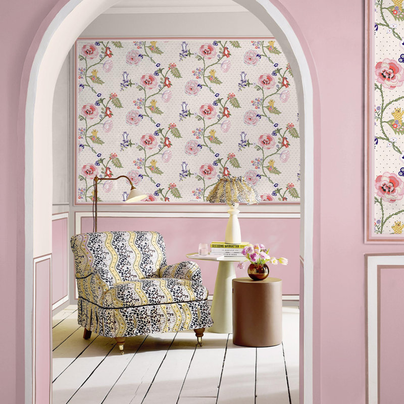 Cath Kidston 304.8m x 1.3m Matte Wallpaper Roll, Neutral