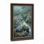 Art mural sur toile Curling Green Fern And Mossy Rocks By Stream-506046713