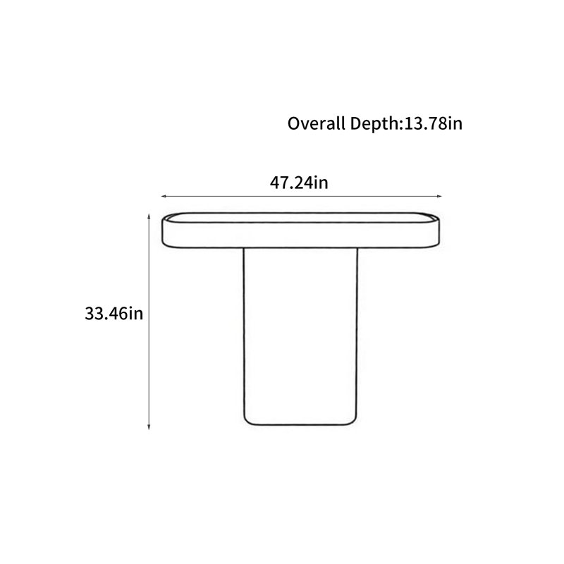 Stone Top Console Table, 33.46" H x 47.24" W x 13.78" D