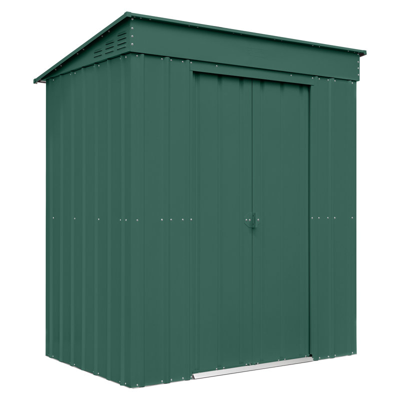 Globel 6 X 4 Pent  Metal Shed, Green