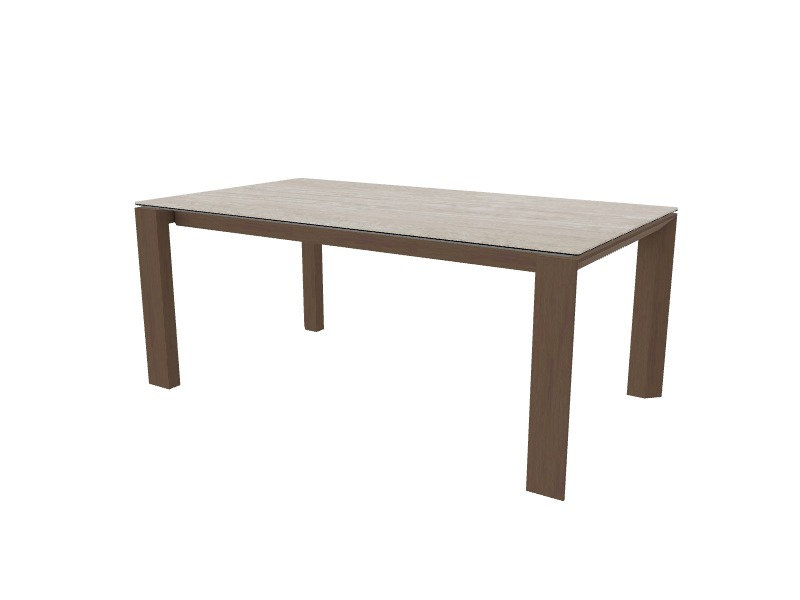 Tables extensibles Omnie, Blanc Travertino, Fumée