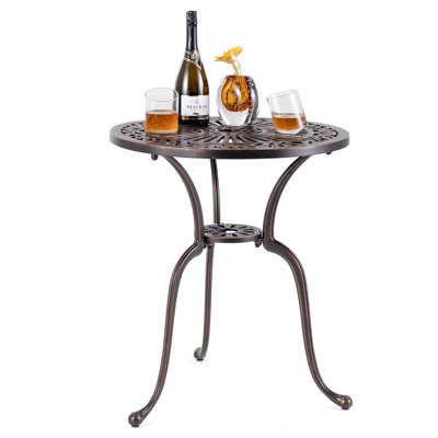 Hetrick Aluminum Bar Table by Fleur De Lis Living