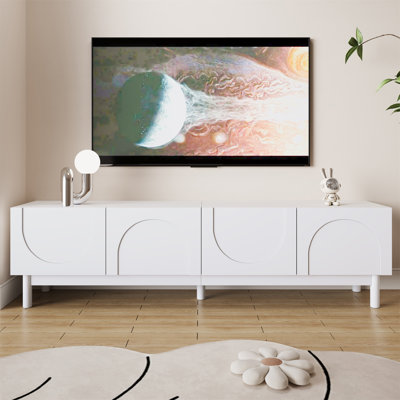 TV Cabinet with Curved, Wave-Shaped Doors