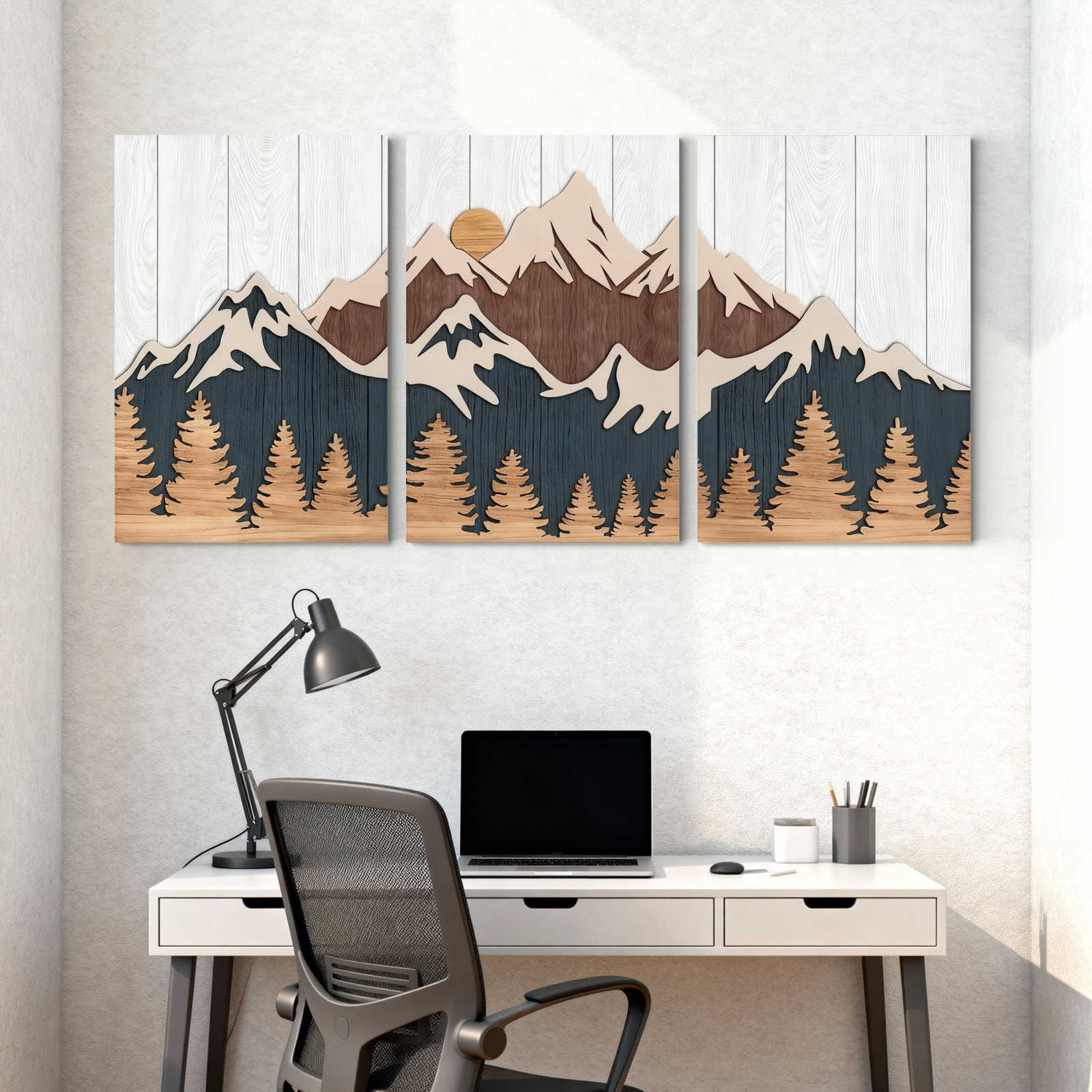 Winston Porter Mountain Forest Landscape Canvas Wrapped Wall Art Oil ...
