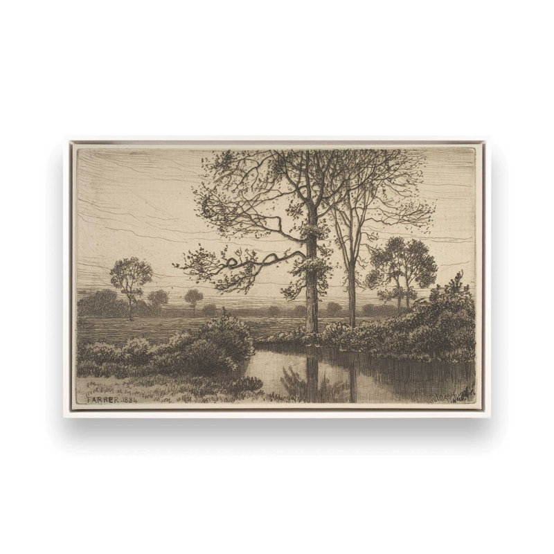 «Autumn's Gray and Melancholy 1884» par Stellar Design Studio, reproduction d'art, L 30 po x H 20 po, Blanc, Toile avec cadre
