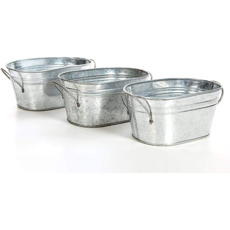 Lakshmy Metal Pot Planter, 3, 3.5" H x 8.5" W x 5" D