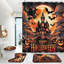 Ensemble de rideau de douche et tapis de salle de bain Halloween Haunted Castle