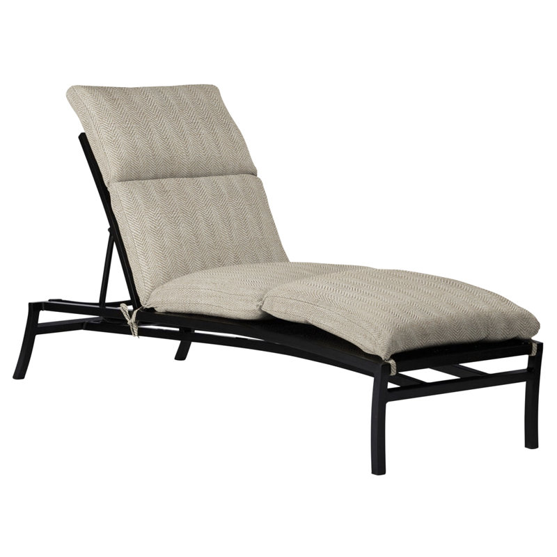 Aire 80.5" Long Reclining Single Chaise with Cushions, No Welt, Cabana Stripe Midnight