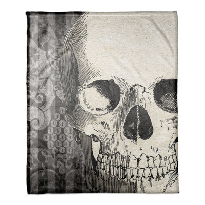 Spooky Skull Hand Woven Throw Blanket