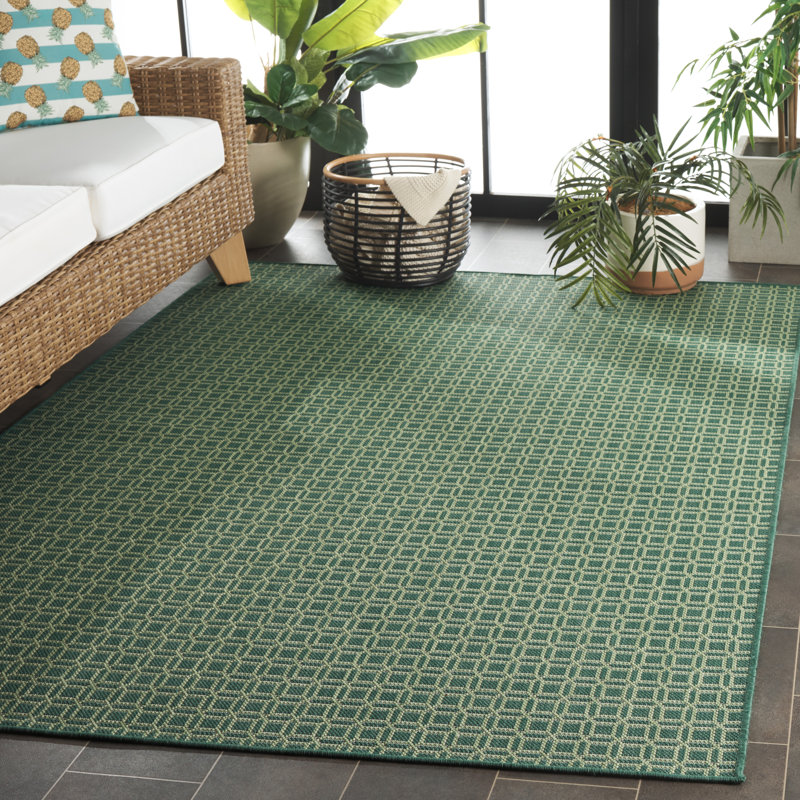 Tapis d'intérieur / extérieur à motif géométrique Terrace 808, Rectangle 9 pi x 12 pi