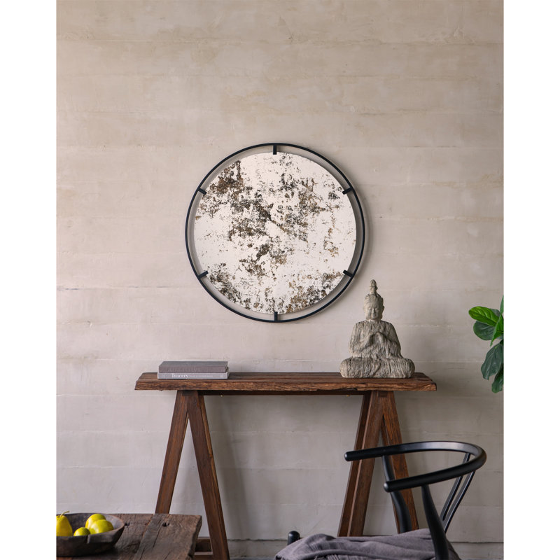 Miroir rond de style industriel D31,5 x 0,5 po Theodor