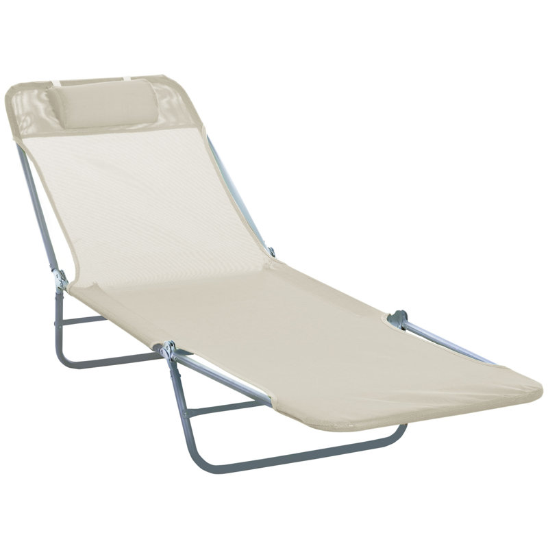Garden Reclining Sun Lounger, Beige
