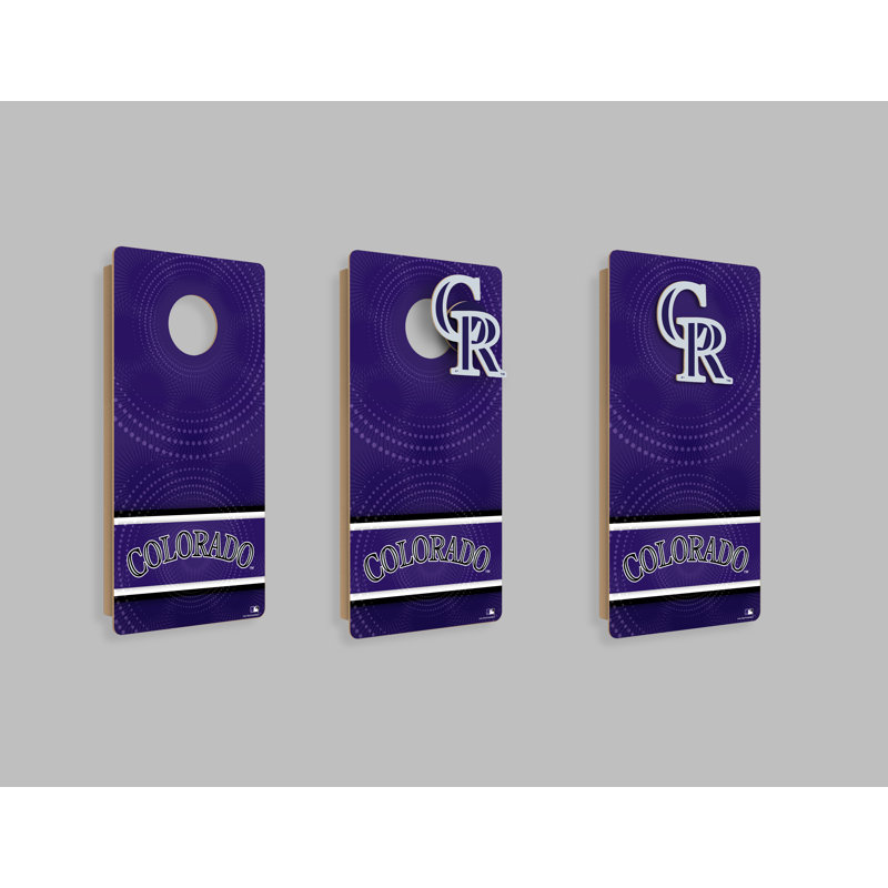 Mini-cornhole mural Colorado Rockies