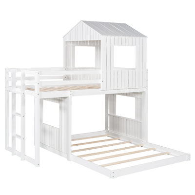 Sand & Stable Baby & Kids Topanga Kids Twin Over Full Bunk Bed 