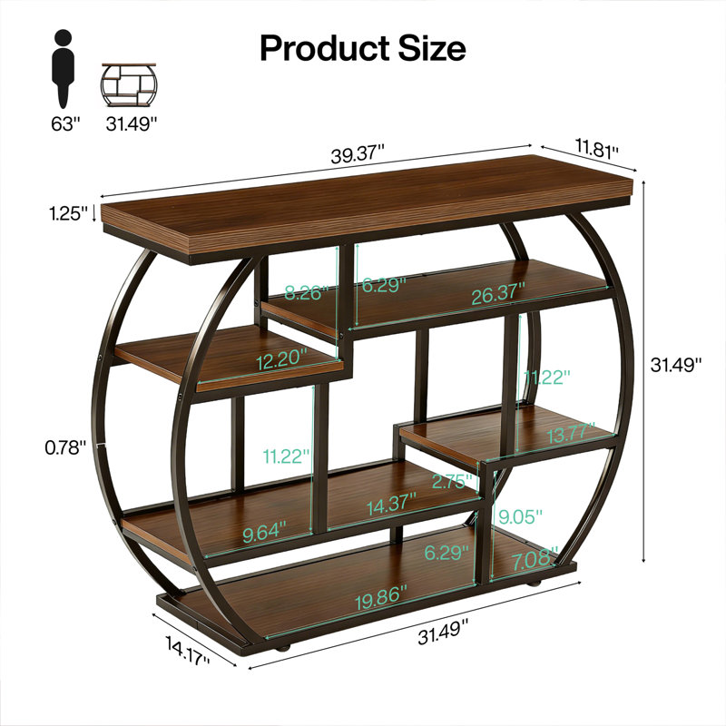 41.34" Console Table with Storage for Entryway