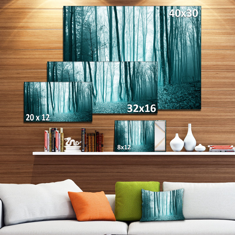 Turquoise and Blue Landscape Canvas Print, 12" x 20"