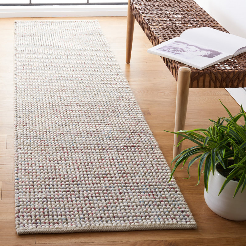 Vermont Hand Woven Wool Solid Color Rug, Runner 2'3" x 8'