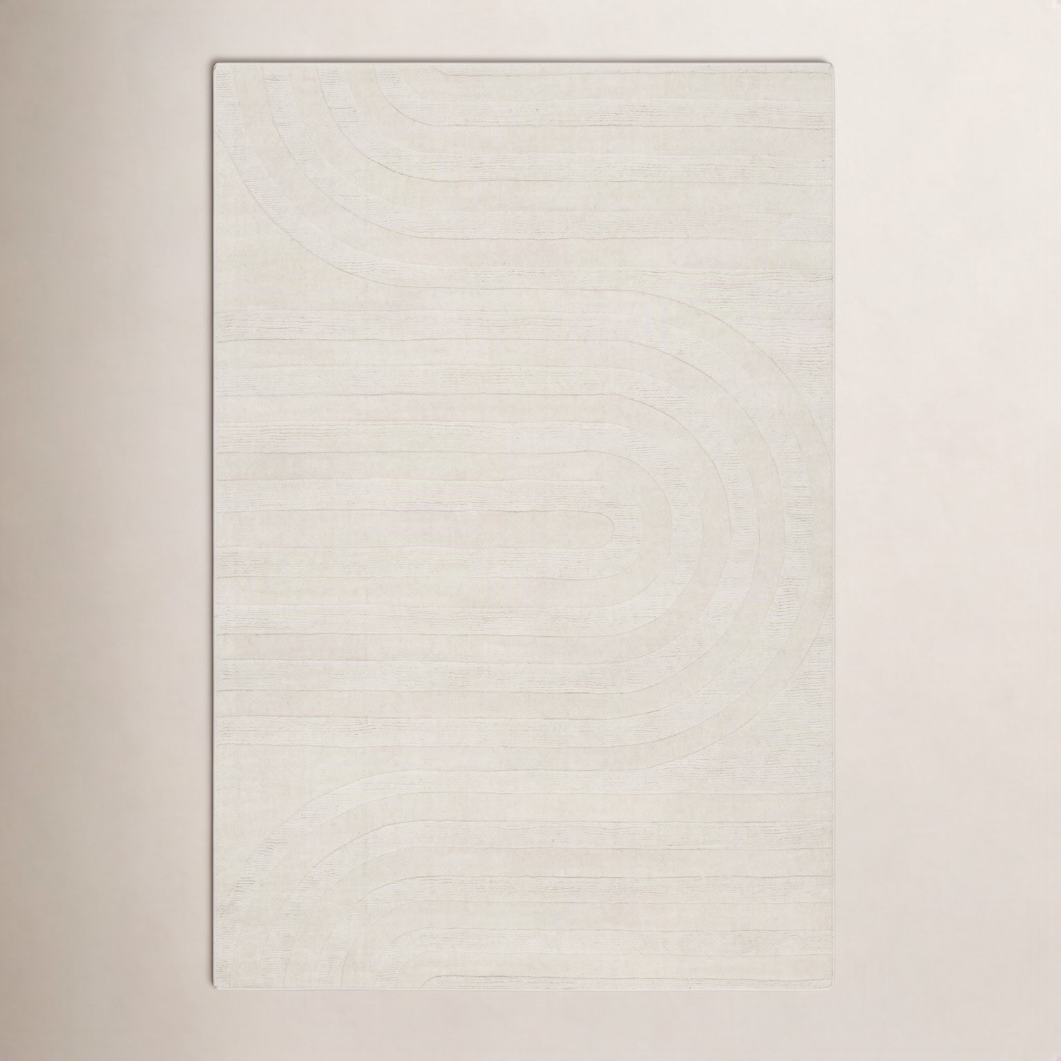 Kell Hand-Woven Cream Wool Rug, Rectangle 2' x 3'
