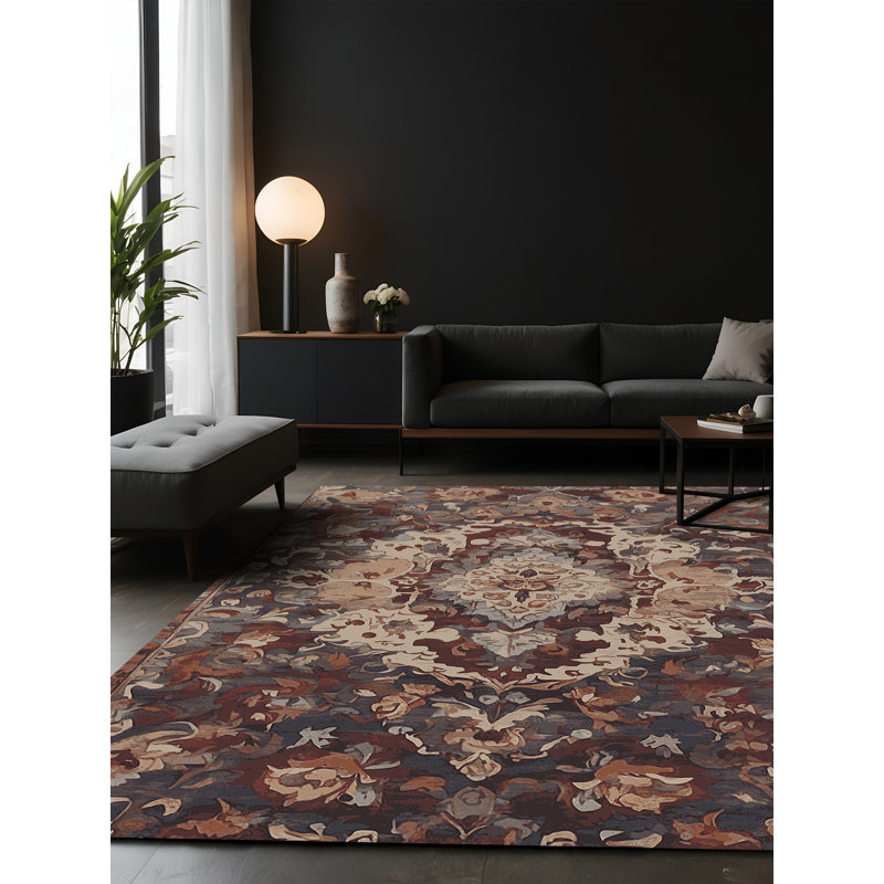 Tapis brun soyeux et moelleux, Carré 8 pi