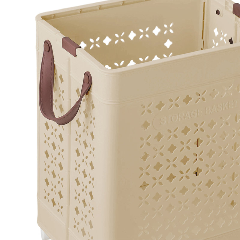 Plastic Laundry Basket, Cream