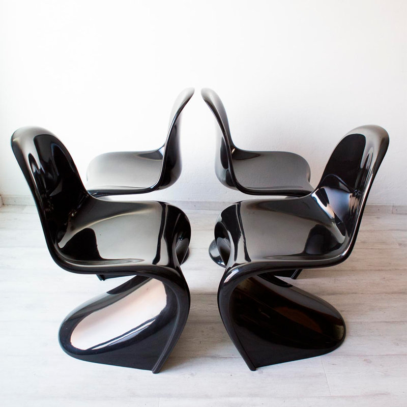 Chaise Penton au fini brillant, Noir, noir, noir, noir
