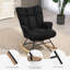 Chaise berçante rembourrée à haut dossier avec pieds en bois massif Teddy-700272013