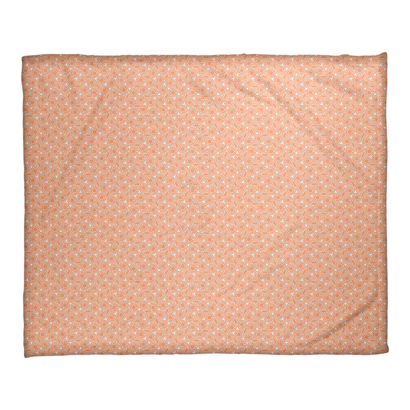 Couverture à treillis hexagonal Katelyn Elizabeth, l 52,5 po x L 62,5 po, Pastel / orange