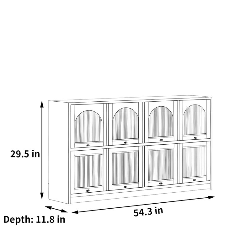 Ashly, (4 Shelves) 29.5" H x 54.3" W x 11.8" D