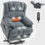Fauteuil inclinable électrique en chenille de 23 po de large et à dossier haut avec massage par vibration à 8 points et chauffage lombaire-78627602