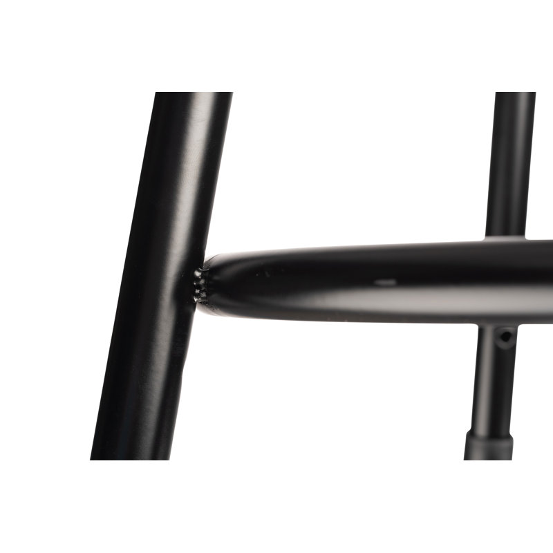 Adjustable Black Metal Ergonomic Industrial Stool with Footring