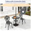 Ensemble bistro 3 pièces en fonte d'aluminium, table ronde 26,77 po avec trou pour parasol et 2 chaises avec siège d'une largeur de 15,35 po