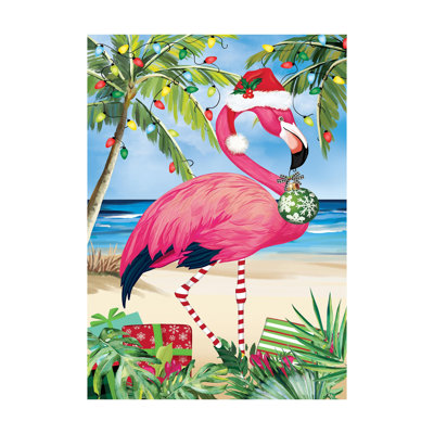 Drapeau de maison de Noël flamant rose