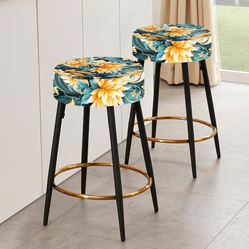 Stidams - Ensemble de 2 tabourets floraux