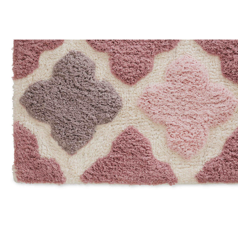 Tapis pour salle de bain Gerow, Rosé