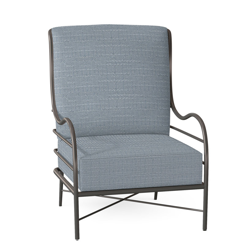 Carmel Aluminum Lounge - Slate Gray, Rollo Chambray, No Welt