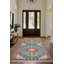 Tapis oriental en polyester imprimé bourgogne vert Girraj-1583697308